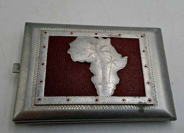 WW2 Prisoner of War Made Aluminium Trench Art Cigarette Case - Africa
