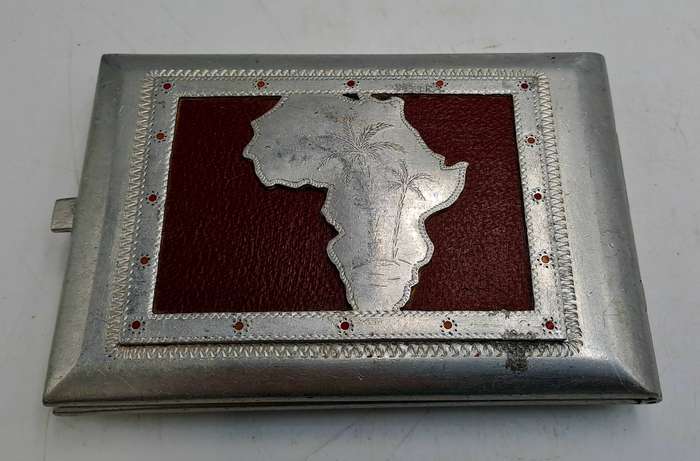 WW2 Prisoner of War Made Aluminium Trench Art Cigarette Case - Africa