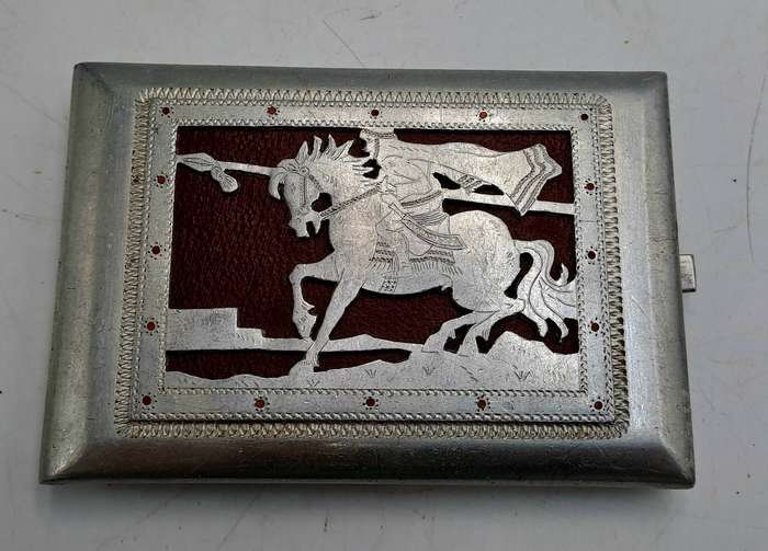 WW2 Prisoner of War Made Aluminium Trench Art Cigarette Case - Africa