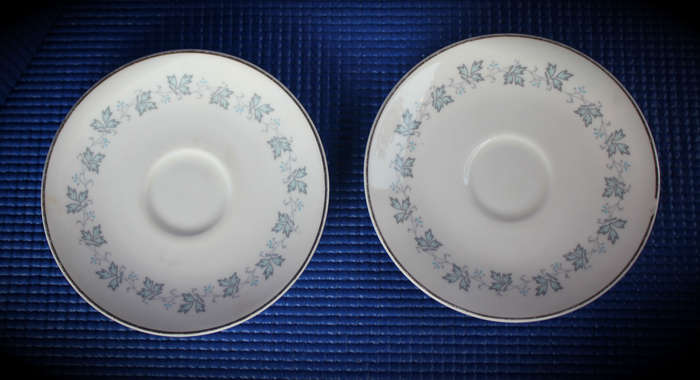 Royal Doulton H.4948 Lyric 2 saucers -128mm..one has a chip