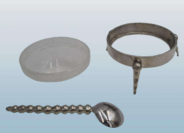 Stainless Steel Jam Pot with Glass tray with Spoon