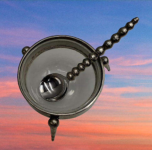 Stainless Steel Jam Pot with Glass tray with Spoon