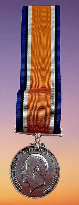 1914-1918 WW1 Sterling Silver War Medal,Lieut.B.Goldsmith