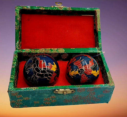 Vintage Chinese BOADING Health Exercise Stress Balls-Medicine Balls-Boxed