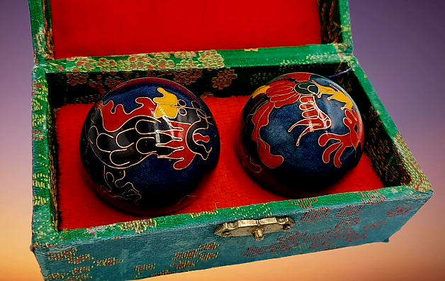 Vintage Chinese BOADING Health Exercise Stress Balls-Medicine Balls-Boxed