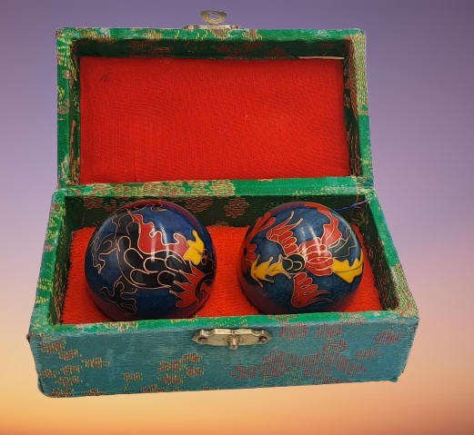 Vintage Chinese BOADING Health Exercise Stress Balls-Medicine Balls-Boxed