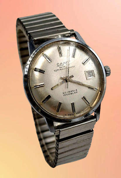 Vintage 1970's Swiss Made Camy Geneve Superautomatic Incabloc Mens watch - Working 25 Jewels