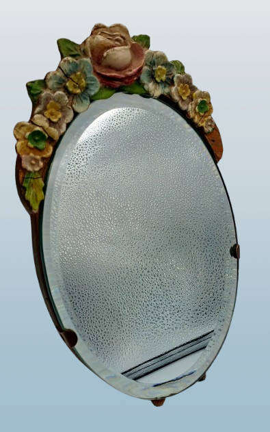 Antique 1900 to 1940's  Barbola dressing table Mirror