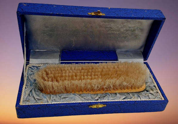 Antique Brush silver hallmarked  - Boxed (see condition)