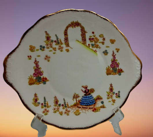 Rare 1930's Royal Albert Dainty Dinah Cake Plate -Excellent Condition(2 available)