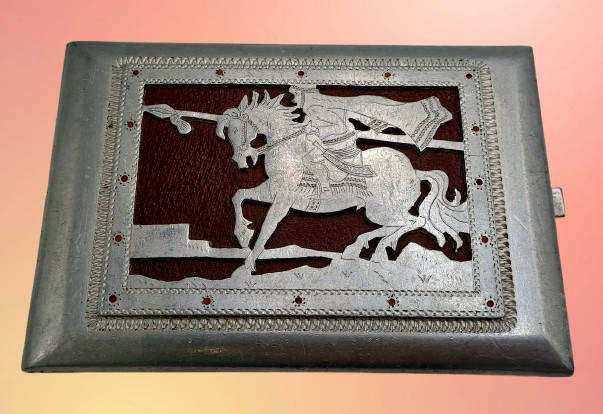 WW2 Prisoner of War Made Aluminium Trench Art Cigarette Case - Africa