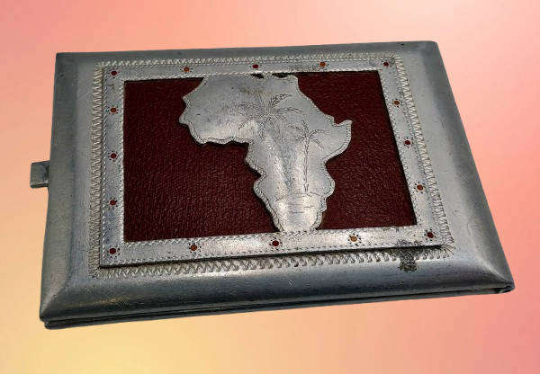 WW2 Prisoner of War Made Aluminium Trench Art Cigarette Case - Africa