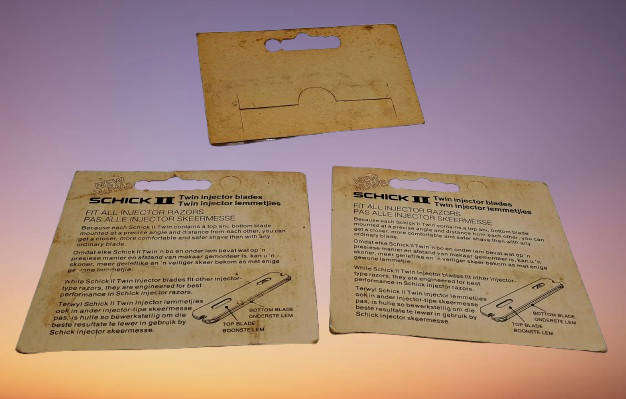 3 Vintage Packages with Schick Razor Blades with Injectors 15 Blades in Total still Sealed.
