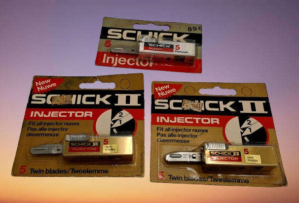 3 Vintage Packages with Schick Razor Blades with Injectors 15 Blades in Total still Sealed.