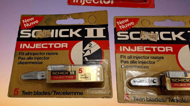 3 Vintage Packages with Schick Razor Blades with Injectors 15 Blades in Total still Sealed.