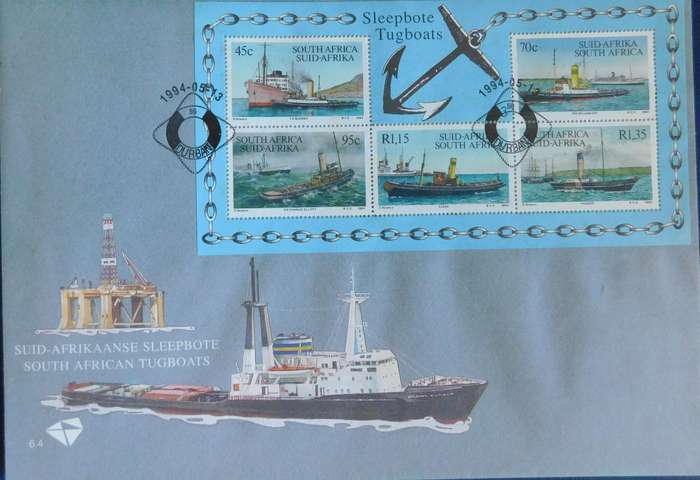 STAMPS - SOUTH AFRICA FDC -  Boat Theme (Six FDC)