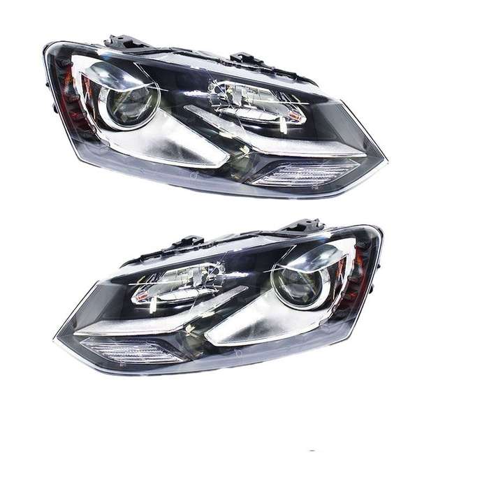 LED Style Headlights Compatible With VW Polo Facelift 6 Gti 2010-17/Vivo 2018 Set