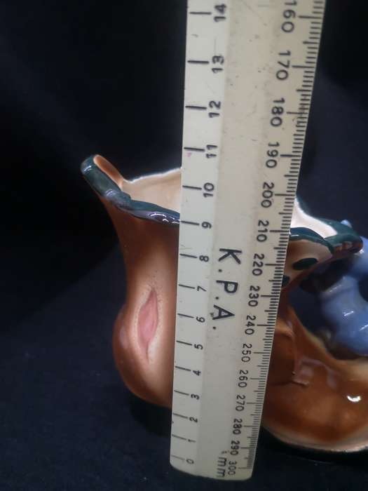 Brown boot with small blue mice - made in Japan