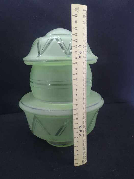 Huge green glass light cover