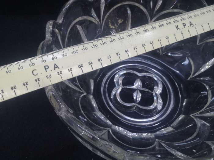 Deep and heavy glass bowl