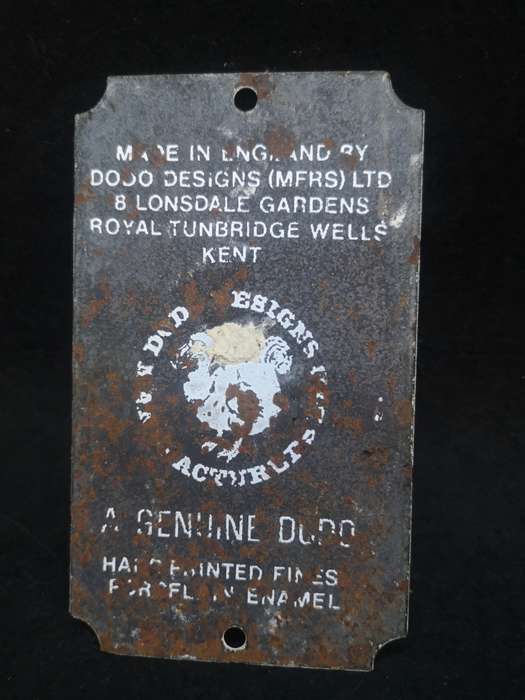 Enamel sign: Keep out Chatterley Manor Gamekeeper carries a dangerous weapon