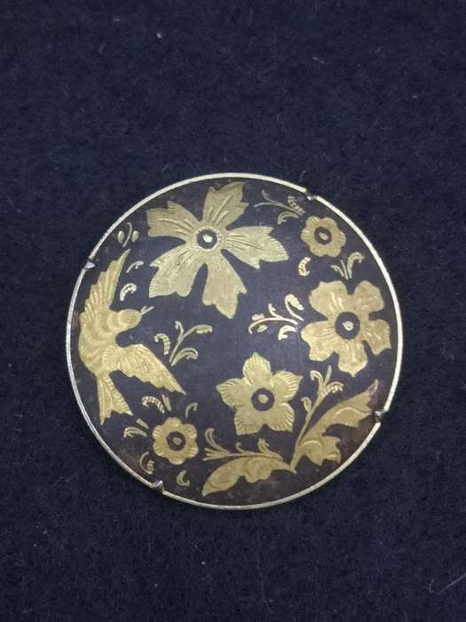 Vintage Damascene brooch