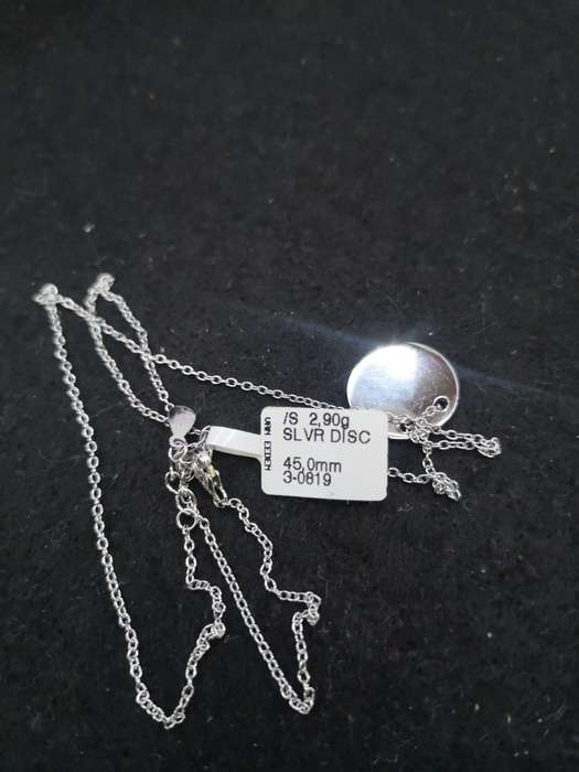 925 Silver disk necklace