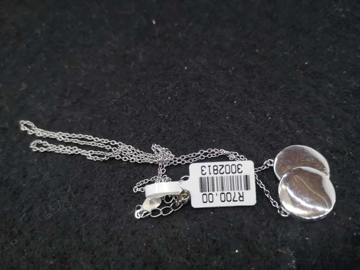 925 Silver necklace double disk