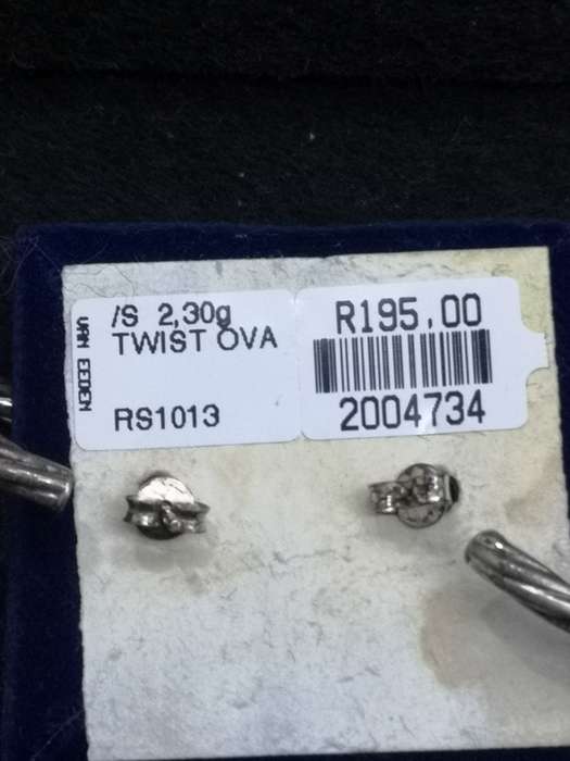 925 Silver earrings twist oval hoop