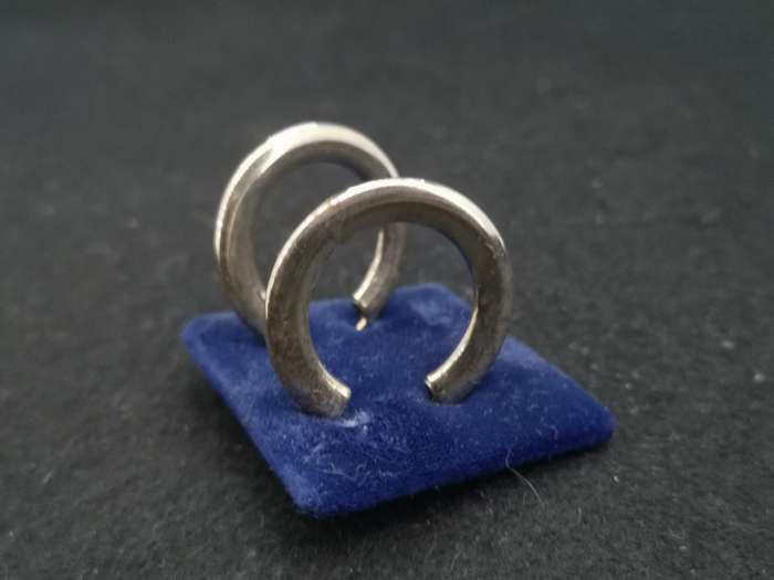 925 Silver earrings flat round hoop