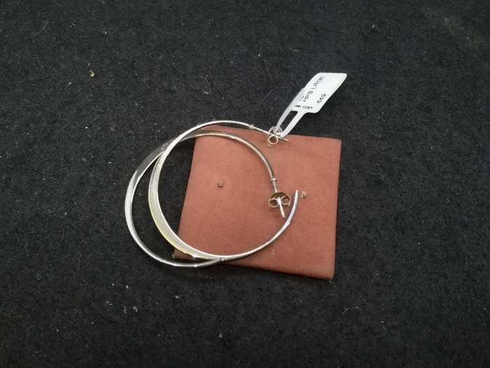 925 Silver earrings round hoop