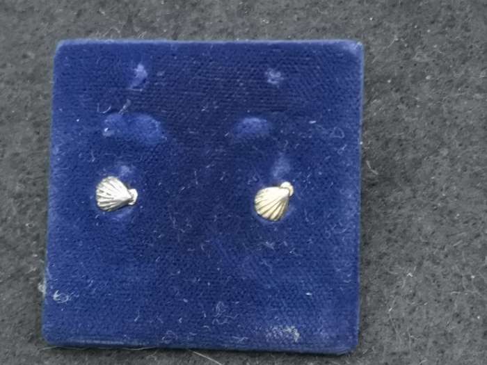 925 Silver earrings clam stud