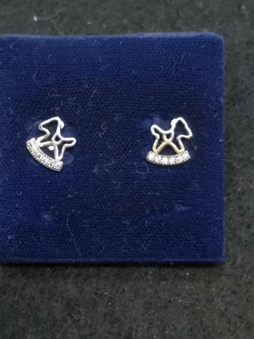 925 Silver earrings rocking horse