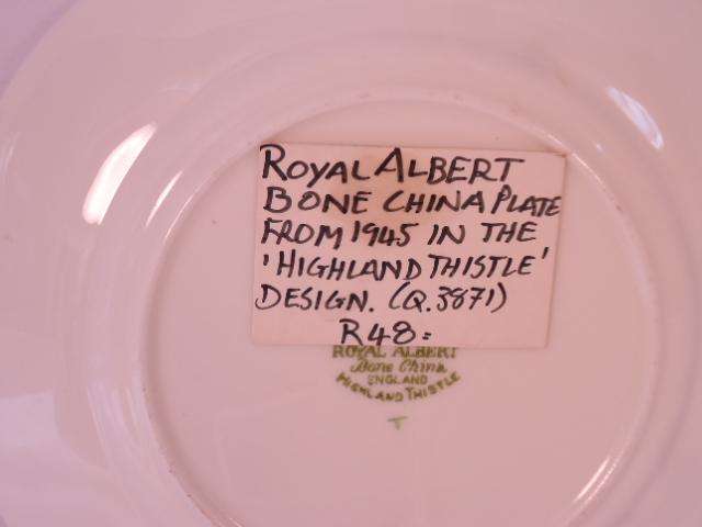 Royal Albert Bone China - 'Highland Thistle' - Single Round Cake Plate with Stand