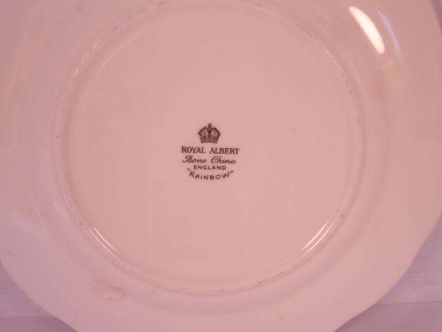 Royal Albert Bone China - 'Rainbow' - Single Round Cake Plate with Stand