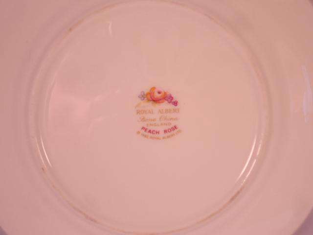 Royal Albert Bone China - 'Peach Rose' - Single Round Cake Plate with Stand