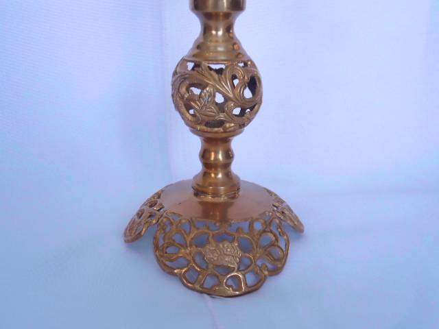 Unknown - Vintage Ornate Brass Candle Holder
