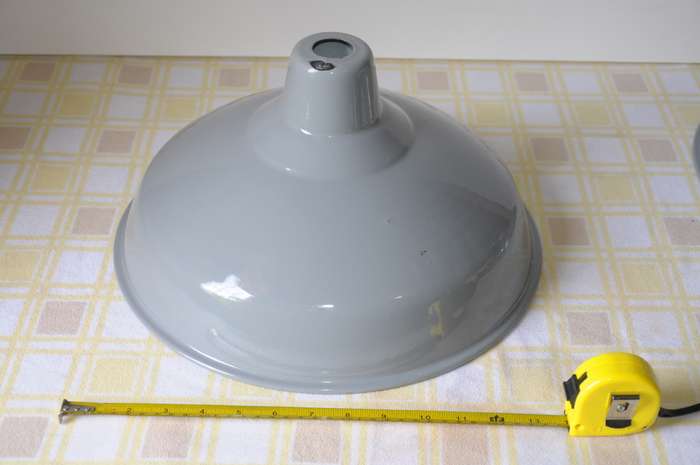 Grey Enamel lamp shade - 35cm diameter