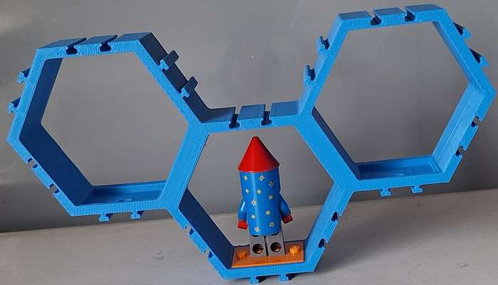 3 piece Hexagon Lego figure display