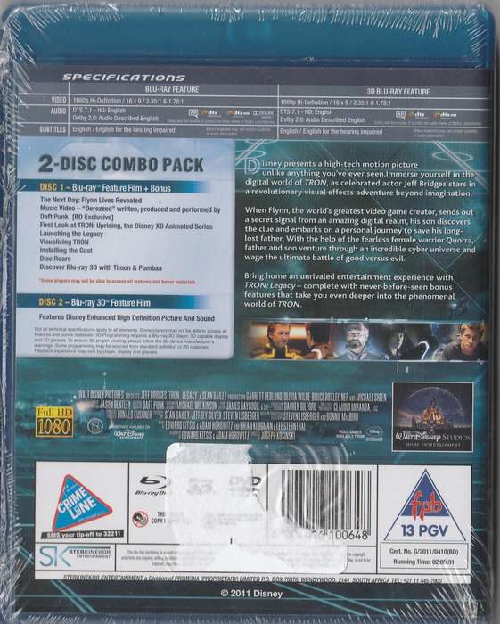 Tron Legacy Blu-ray + 3D ( New and sealed)
