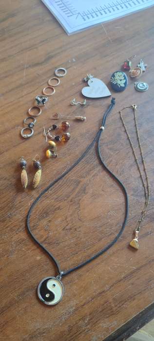 Lot of costume jewelry in octagonal jewelry box