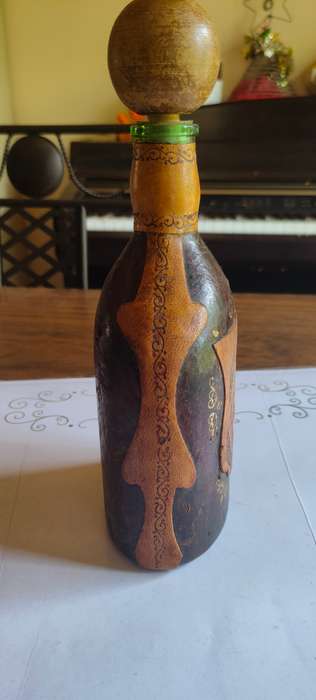 Vintage Italian wrapped leather decanter