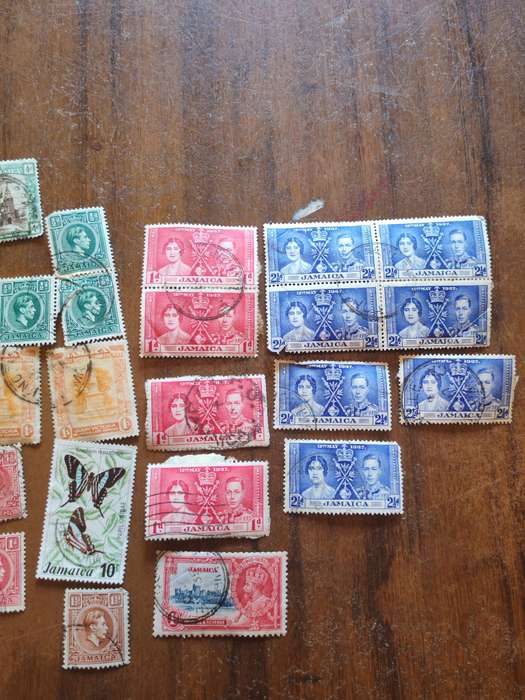 Big lot of vintage Jamaica stamps