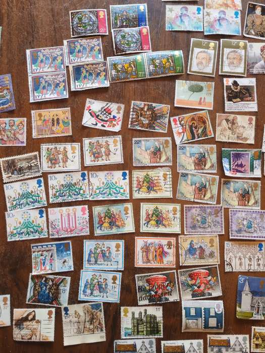 Huge lot of mostly vintage Christmas-themed stamps
