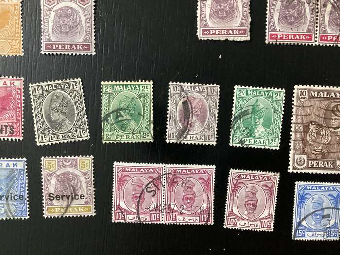 Early Malaysia Perak States Stamp lot 1800s to early 1900s