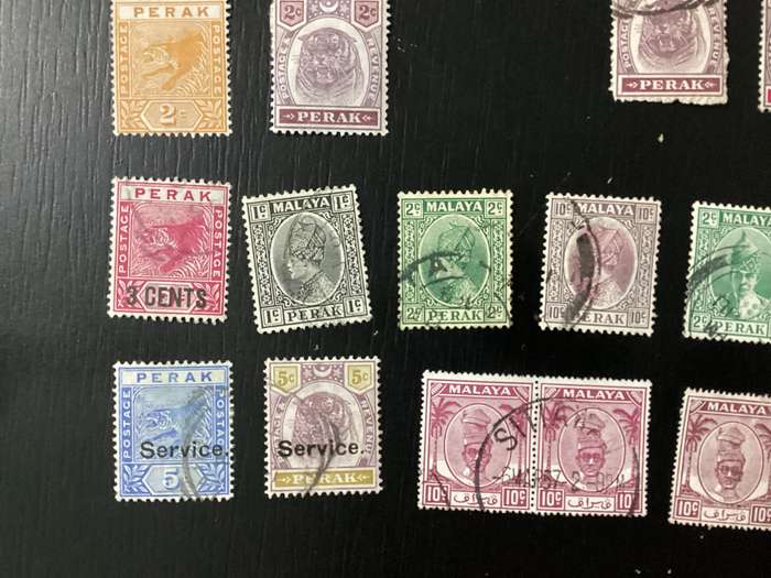Early Malaysia Perak States Stamp lot 1800s to early 1900s