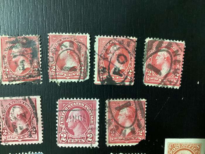 United States late 1800s early 1900s George Washington 1c and 2c stamps