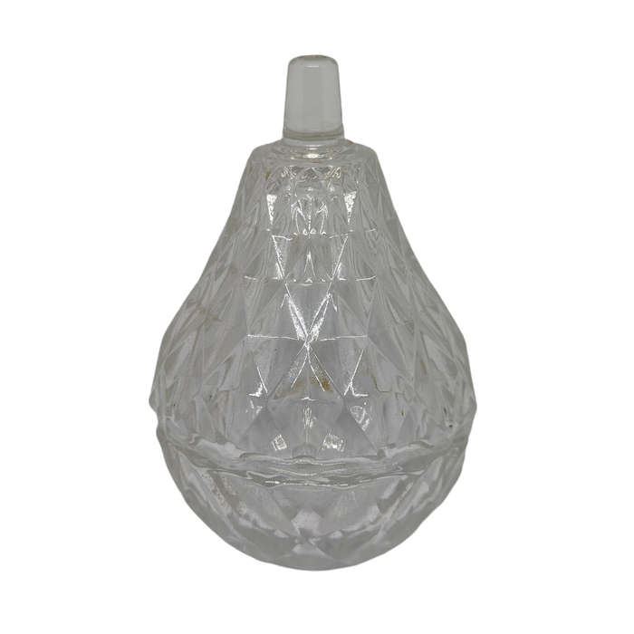 Cut glass pear shaped trinket holder - marked Italy