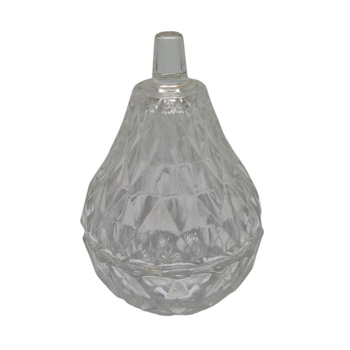 Cut glass pear shaped trinket holder - marked Italy