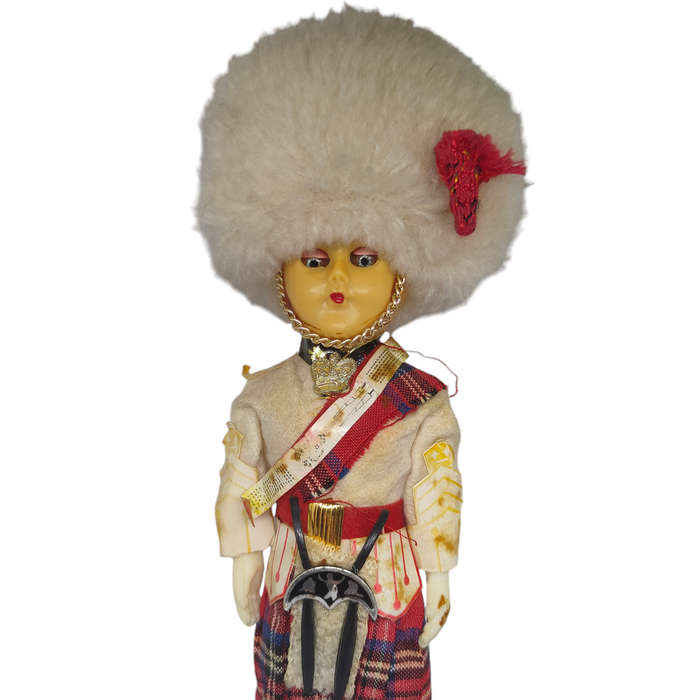 Vintage Scottish guard souvenir doll with sleep eyes